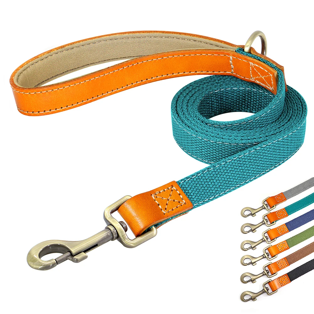 5ft Dog Leash Nylon Pet Lead Soft Handle Walking Rope Extra Heavy Duty Pug Leashes for Medium Large Dogs Outdoor Training