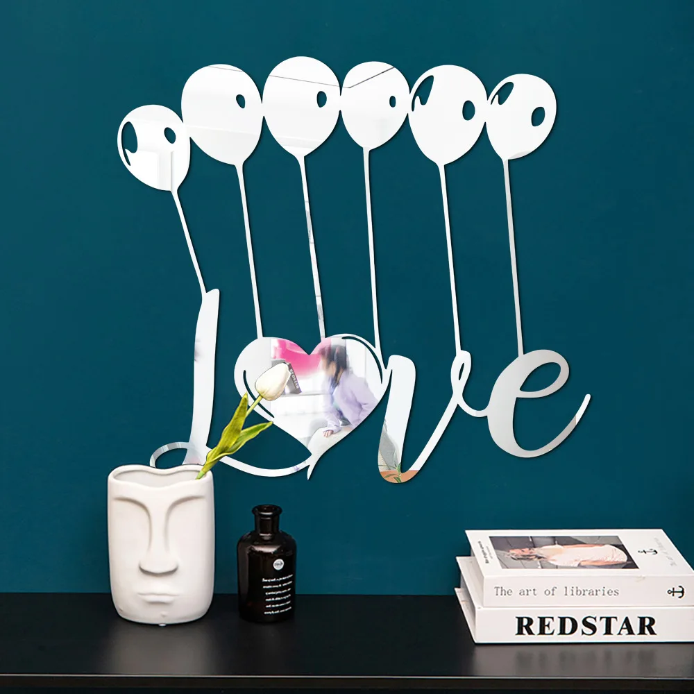 

Adhesive Wall Mirror Sticker Modern Home Decoration 3D Wall Stickers for Children Bedroom Decor Romantic Style Fast Delivery