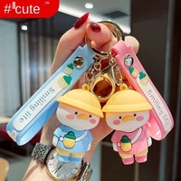 creative cartoon fashion childlike little duck keychain car key ring buckle bag pendant little duck key chain gift wholesale