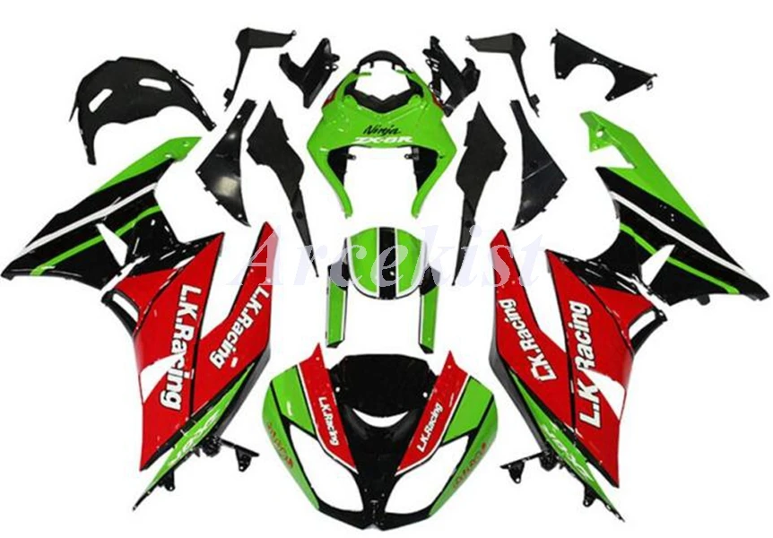 

НОВЫЕ комплекты обтекателей из АБС-пластика, подходят для Kawasaki ZX6R ZX-6R Ninja 636 2009 2010 2011 09 10 11 12, комплект кузова зеленого и красного цвета