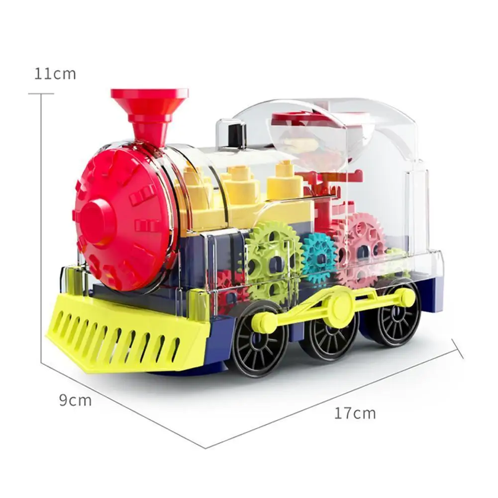 

Electric Transparent Gear Train Colorful Lights Musical Toys Early Educational Gifts For Baby Flashing Rotating Mechanical C1n2