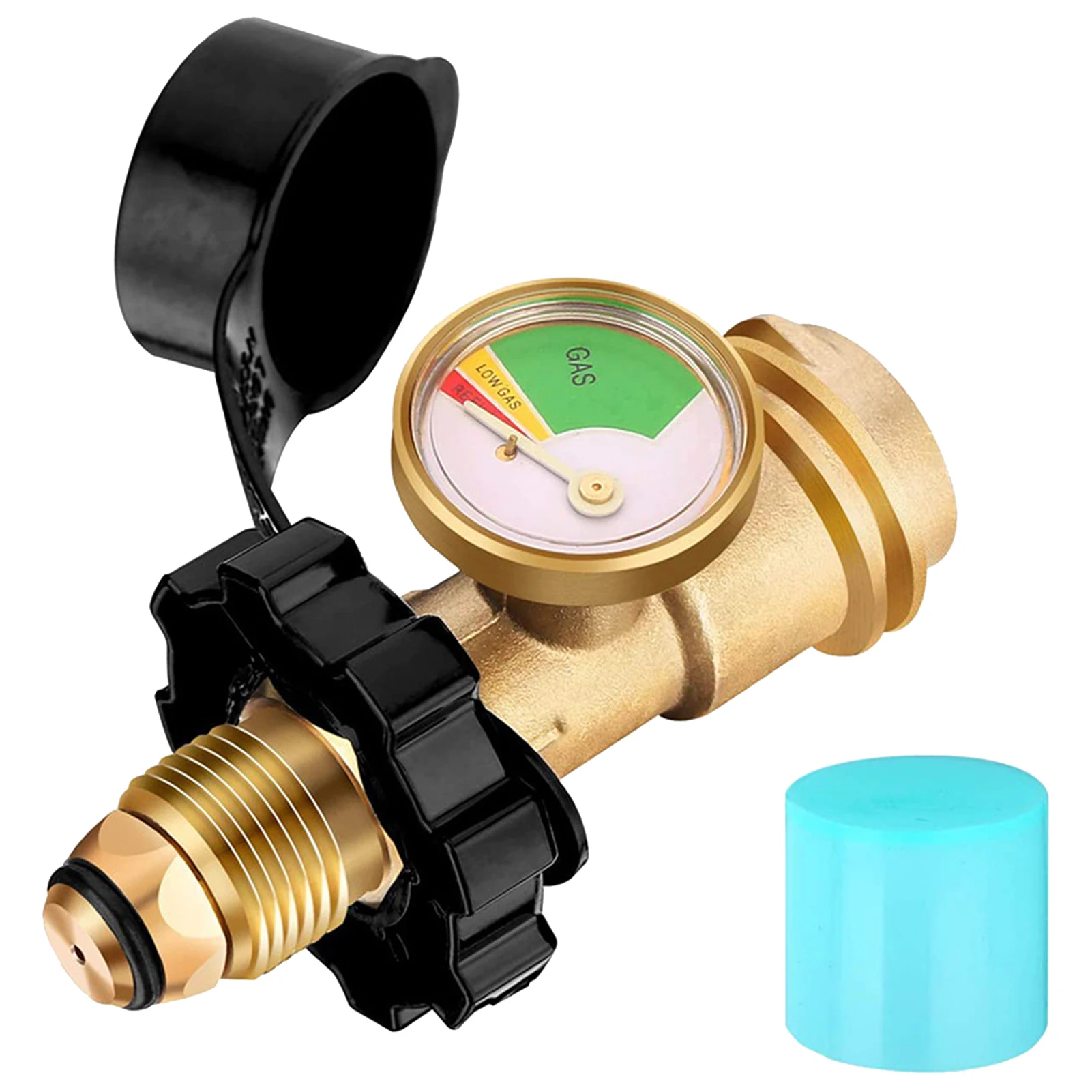 

POL To QCC Lantern Grow In Dark With Gauge Gas Grill Universal Durable Smoker Color Coded Dial Heater Propane Tank Adapter BBQ