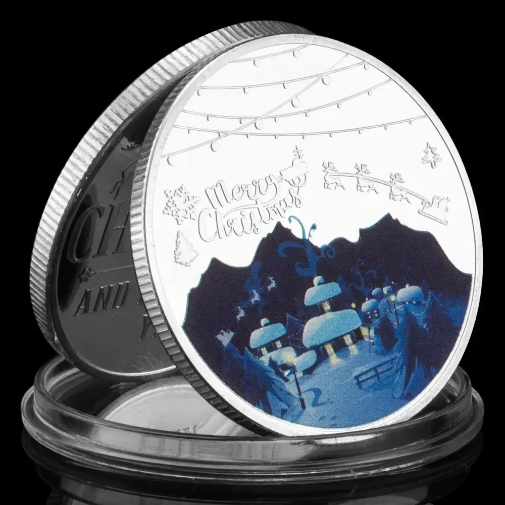 Коллекция монет с Рождеством и Новым годом сувенирный подарок рождественский