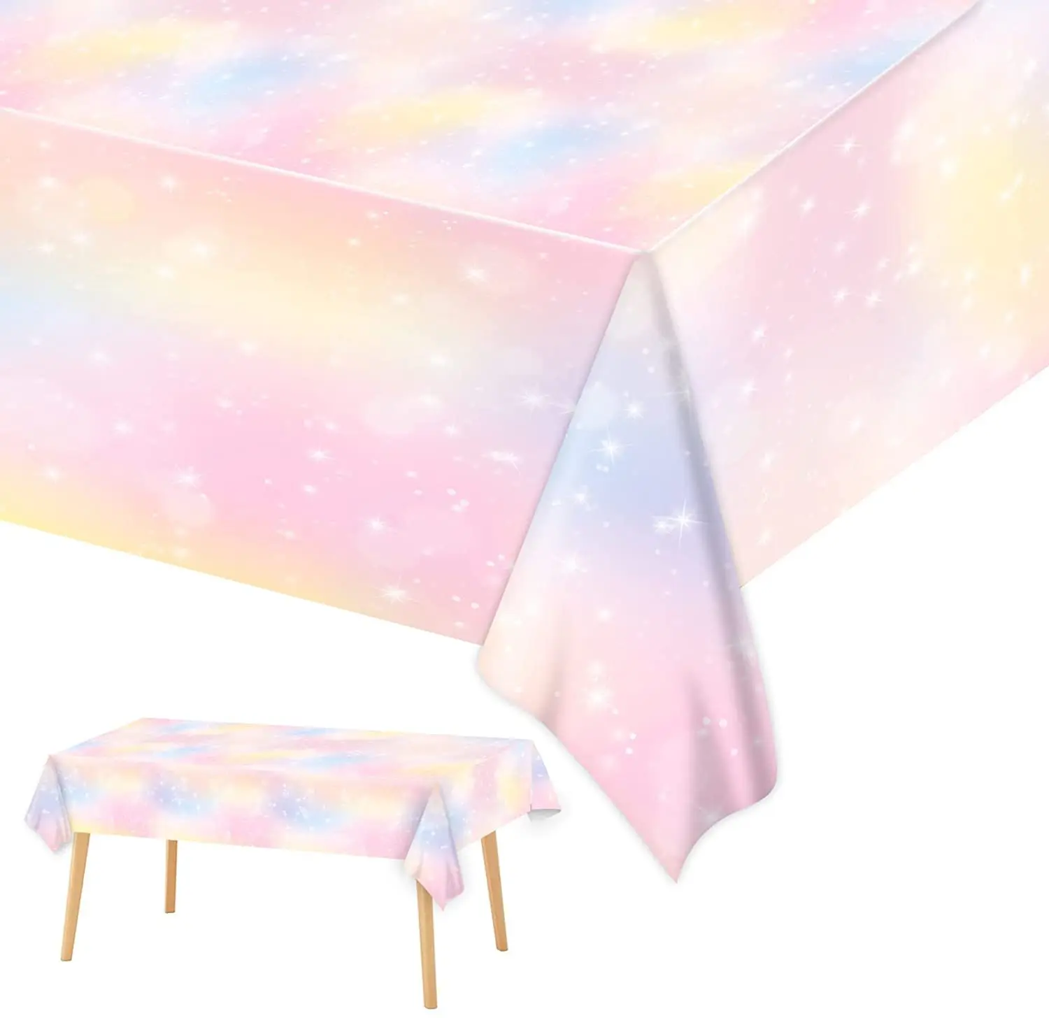 

Disposable Tablecloth Rainbow Color Water Proof Party Supplies Birthday Wedding Party Decoration Baby Shower