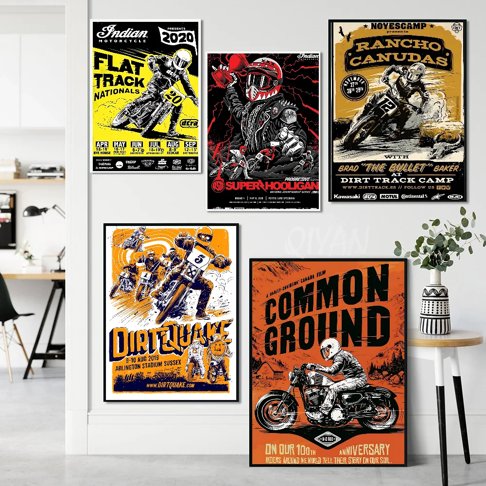 Винтажный 24-горские мотоциклетные гонки чемпионата мира постер бумажный принт