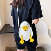 women cute duck small shoulder bag 2022 new girl funny cartoon doll bag mobile phone bag