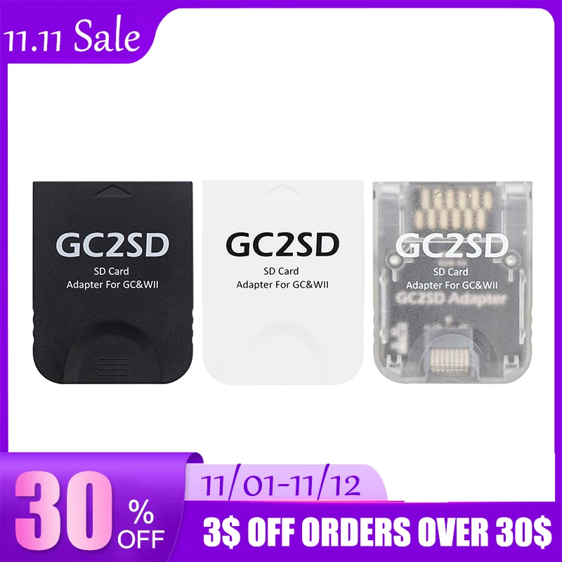 

Кардридер GC2SD для SD-карт, устройство для чтения карт памяти, подходит для игровых консолей GameCube Wii