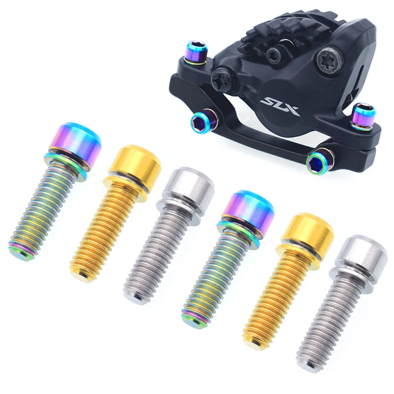 

Mountain Bike Titanium Alloy Disc Brake Screw Crank Caliper Fixed M6x18/20 Screw With Spacer