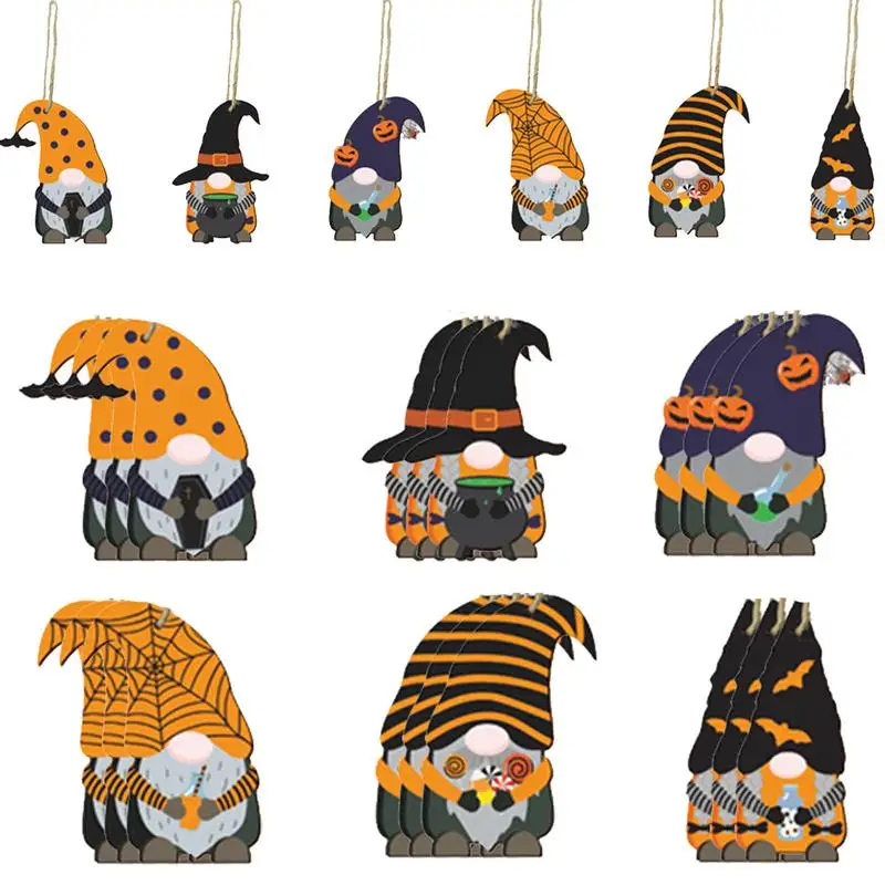 

Wooden Halloween Gnome Ornament Wooden Gnome Decoration For Halloween Portable Wooden Hang Craft Gnome Elf Party Supplies For