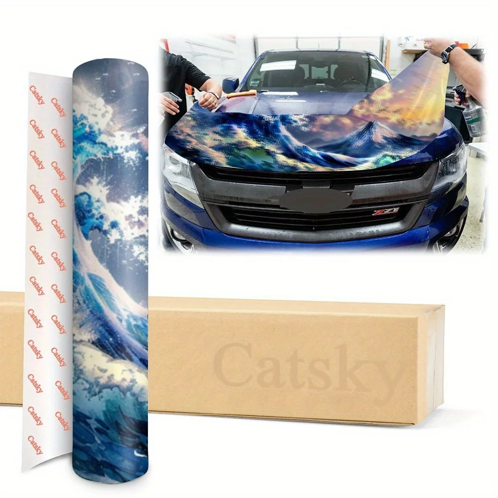 Японская Канагава океанские волны обертка на капот автомобиля цветная виниловая