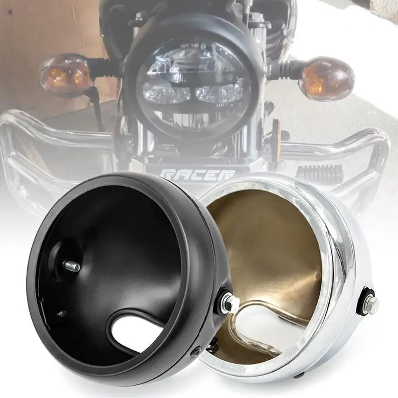 

1 Set Motorcycle Headlight Housing Retro Lamp Shell Headlamp Protective Case Holder Modified Accessories