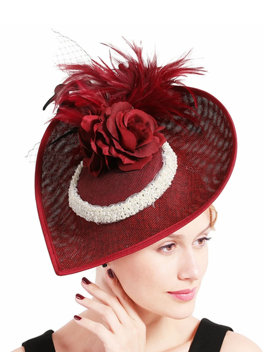 

New Sinamay Fascinator Headband Women Wedding Millinery Hat Party Carnival Fedora Hats Paarty Derby Headpiece Church Top Hat