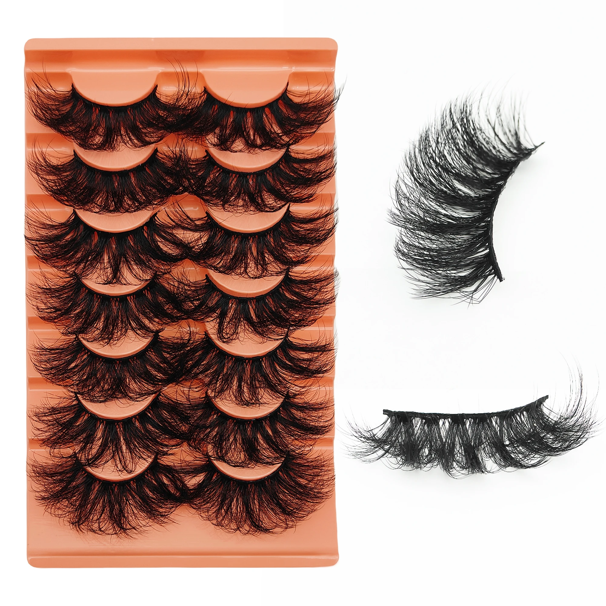 7 Paare flauschige Faux Nerz Wimpern wispy falsche dickes Volumen gefälschte lockige