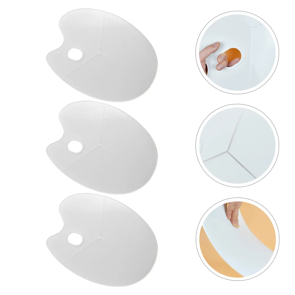 

3Pcs Color Mixing Plates Oval Shaped Color Mixing Holder Plastic Paint Plate