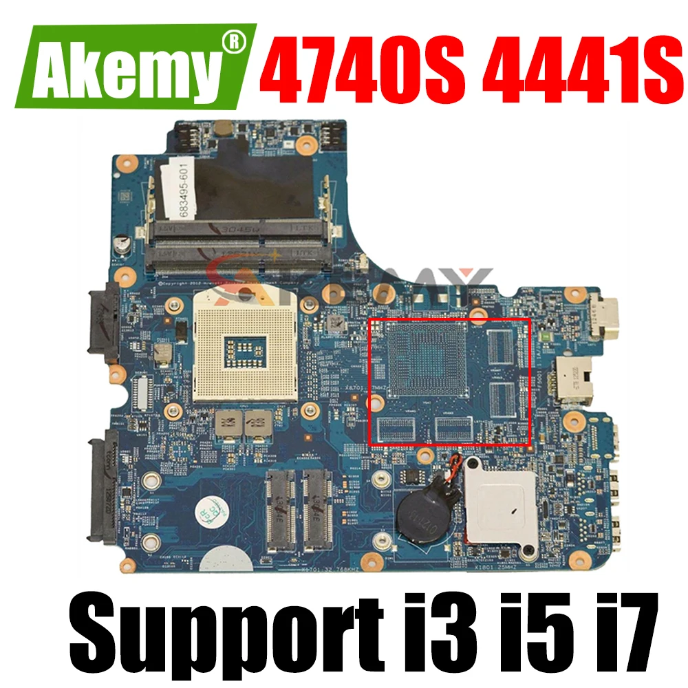 

Материнская плата для ноутбука HP ProBook 4740S 4441S 4440S 4540S 683496-001 683495-001 683495-501 HM76, поддержка i3 i5 i7 100%, полное тестирование