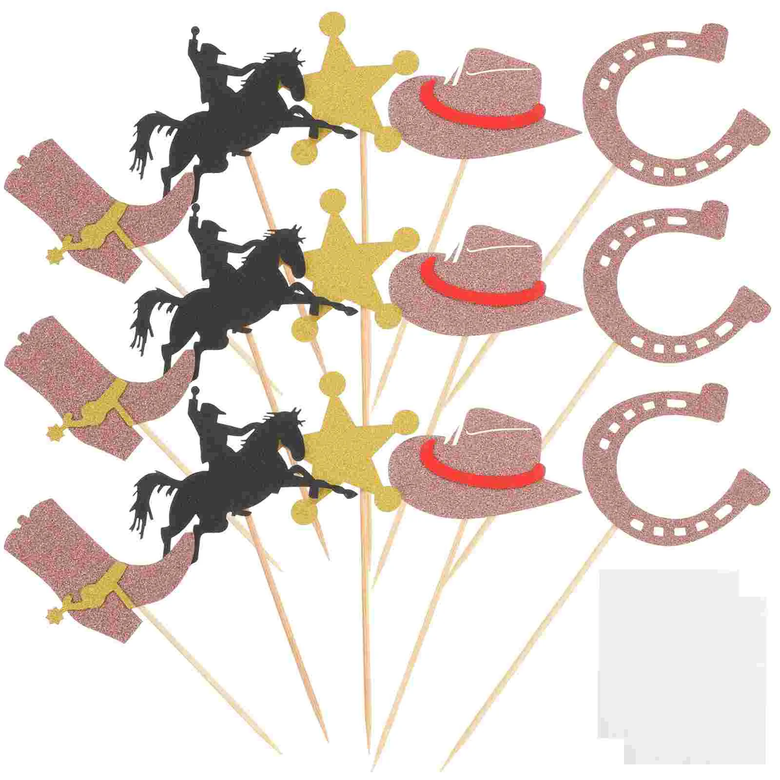 

Graduation Cake Inserts Cupcake Toppers Cowboy Party Decoration Pick Birthday Decorations Dessert Festival