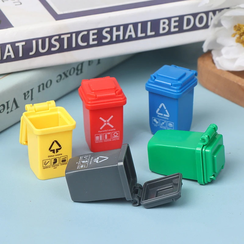 

5 шт./компл. 1:12 мини-мусорная корзина для кукольного домика, игрушечные мусорные корзины, мерцающие детские игрушки, имитация мебели, игрушка...