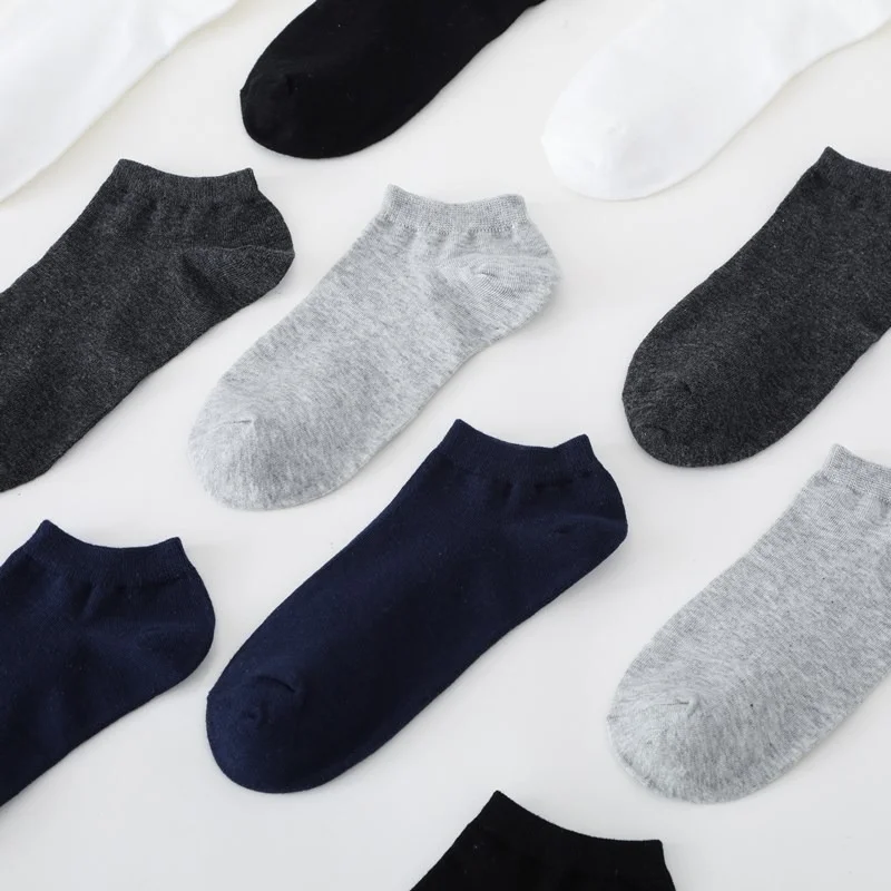 Socks Boat Men's Solid Color Cotton Sock Black and White Casual Mens Men | Мужская одежда