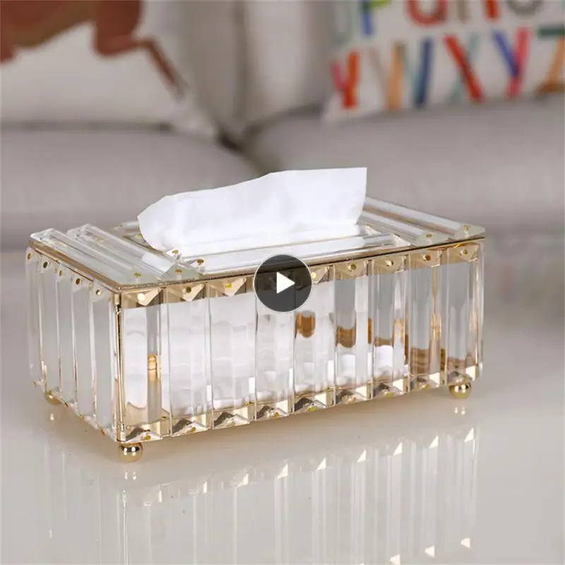 

Cover Bling Crystal Foam Cartonrectangle Tissue Box Polishing Creative Tissue Box Elegant And Noble For Hotel Office Home