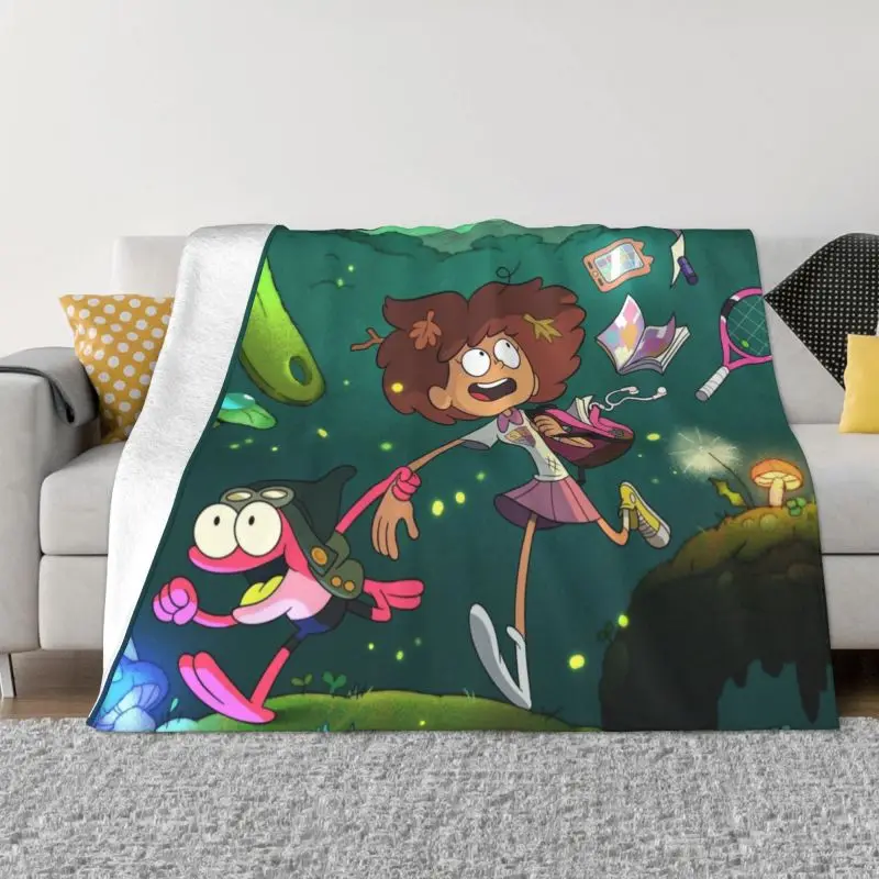 

Amphibia Anne Boonchu 3D одеяла с рисунком удобное мягкое Фланелевое зимнее комиксное Аниме Манга покрывало для дивана автомобильное постельное бель...
