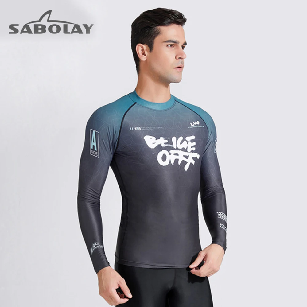 Men's Rash Protection Wetsuit Swim Surf Top Long Sleeve Quick Dry Rash Protection T-Shirt Water Sports Men's Swim Surf Top 2022