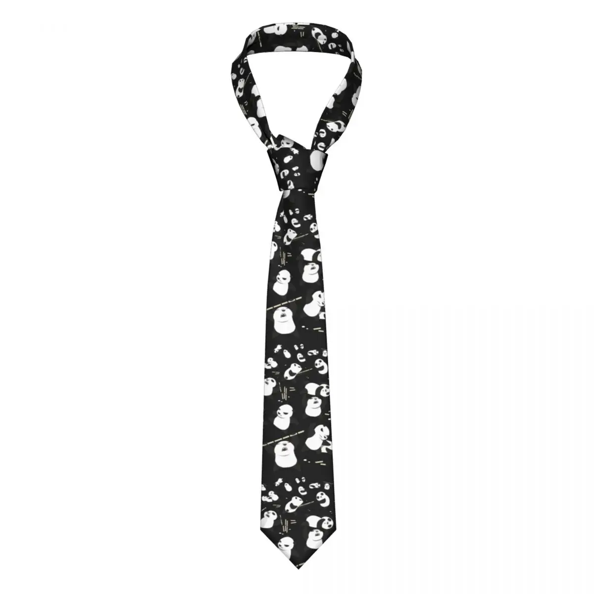 

Pandamonium Panda Necktie Men Fashion Polyester 8 cm Classic Animal Neck Tie for Mens Daily Wear Gravatas Wedding Accessories