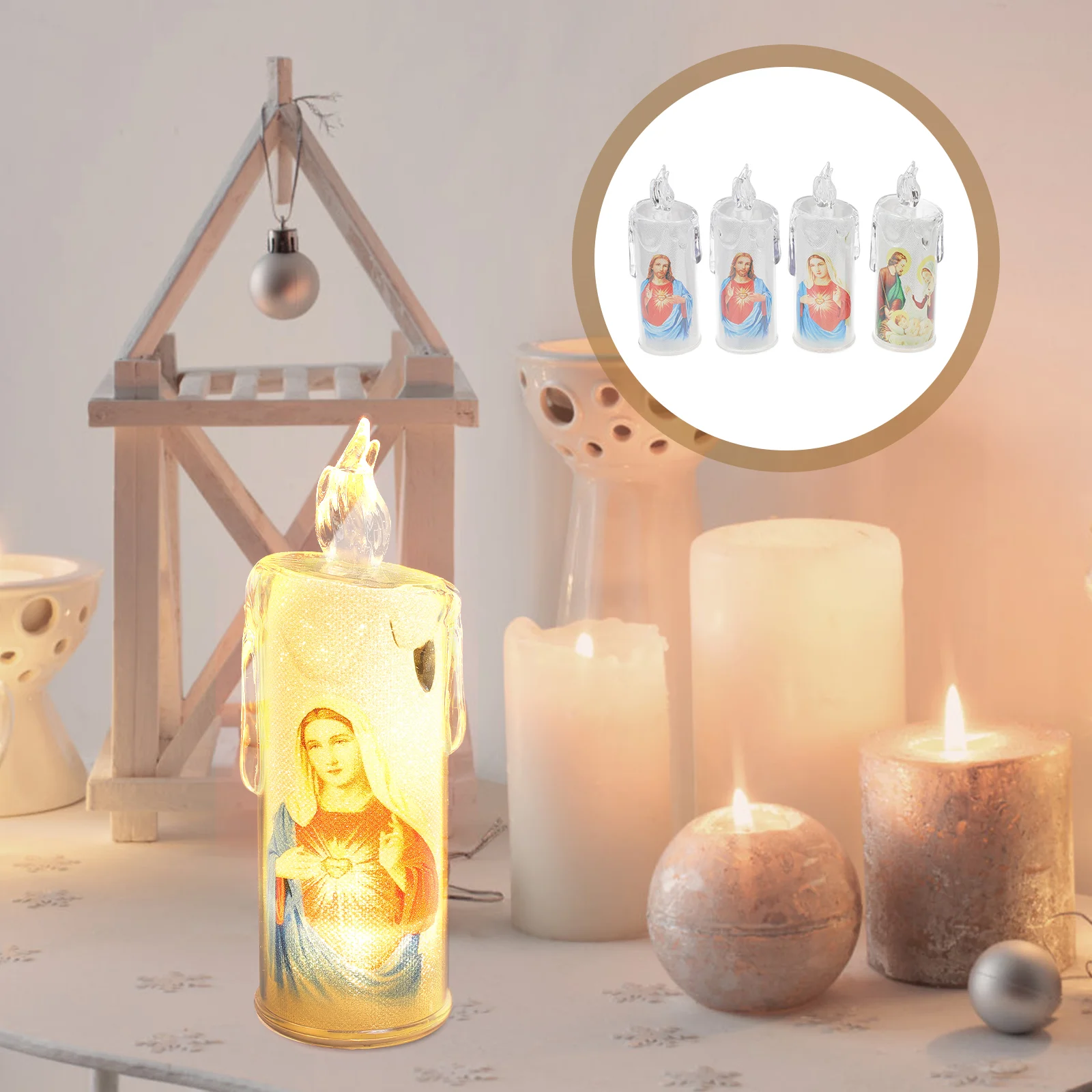 

Католические аксессуары для украшения дома, лампы, полипропиленовые церковные декоративные электрические свечи