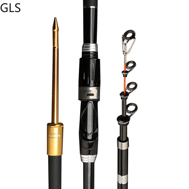 

GLS New Super Hard Short Telescopic Rock Fishing Rod 2.1M 2.4M 2.7M 3.0M Carbon Saltwater Fishing Rod Pesca