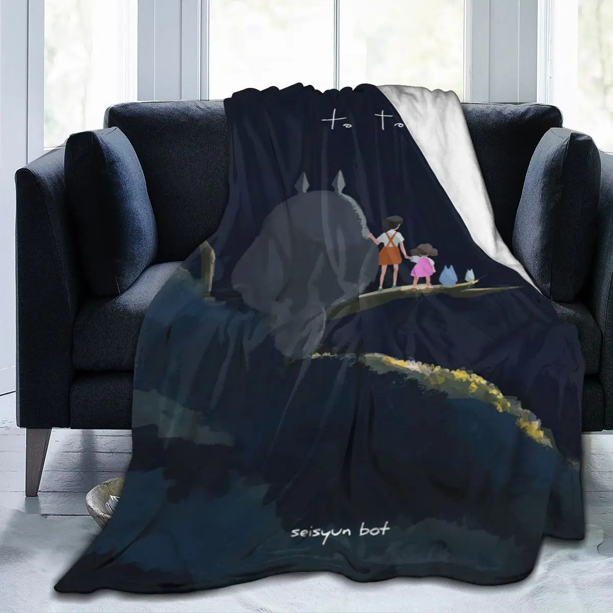 

5D Print Blanket Spirited away Figure Flannel Blanket For Beds Throw Soft Carpet Cartoon Printed Bedspread Bedding Sofa Gift