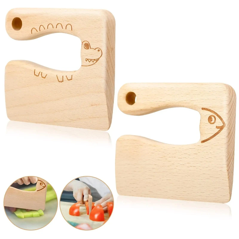 

Kids Cooking Wooden Knife Toys Safe Knives Cutting Fruit Vegetable Chopper Kitchen Toy Montessori Education Tools For Toddlers