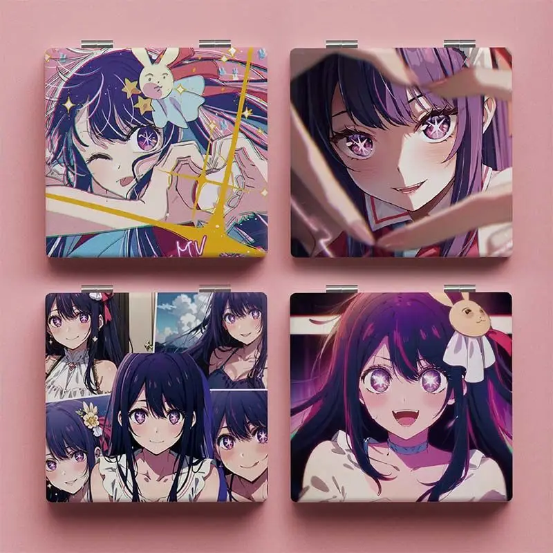 Складное зеркало для косплея аниме Oshi No Ko Hoshino Ai портативное двустороннее макияжа