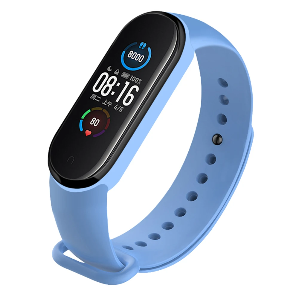 Фото Ремешок для часов Xiaomi Mi Band 7 6 5 4 3, силиконовый браслет для Mi Band 3 4 band5 band6, аксессуары для умных часов №4
