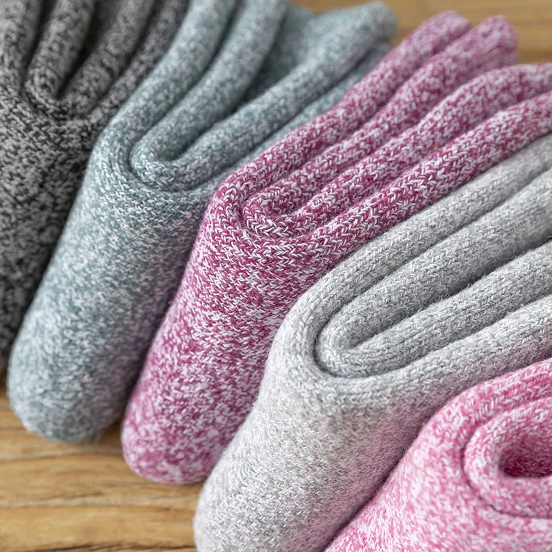 Winter Women's Merino Wool Socks Super Thick Warm High Quality Harajuku Retro Snow Casual Antifreeze Socks 3 Pair