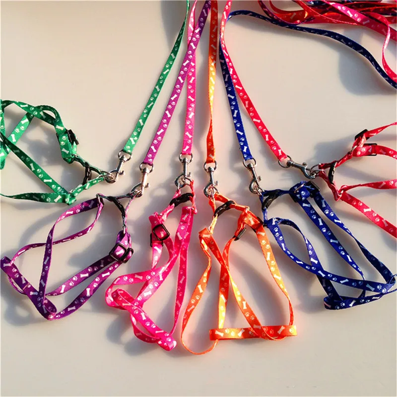 

1.5cm*120cm Puppy Collar Small Dog Cat Harness Leash Adjustable Vest Collar Puppy Outdoor Walking Terier Schnauzer