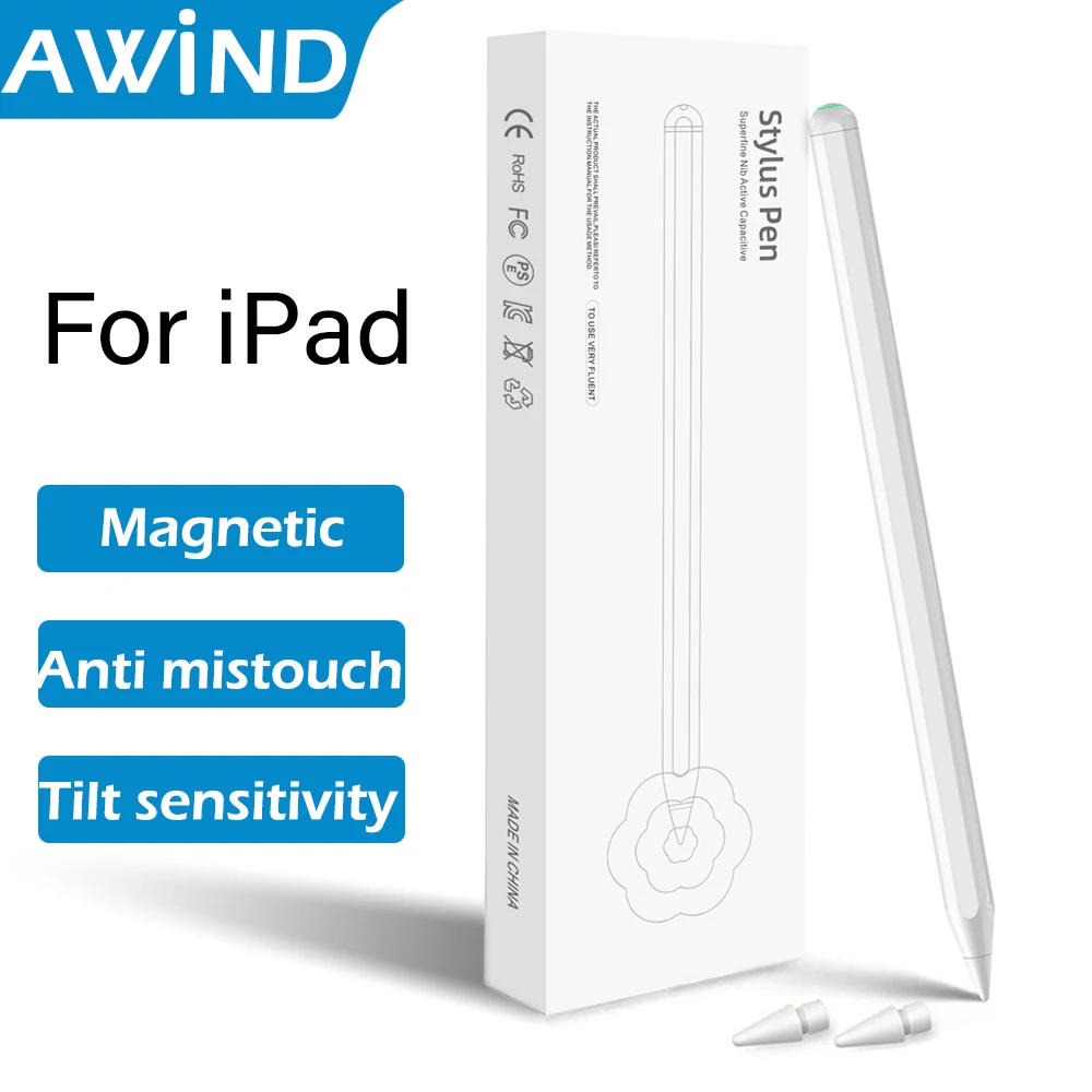 

AWIND Stylus Pen for iPad Pro Mini Air Touch Screen Caneta 8th Puntas Apple Pencil 1st 2nd Generation Lapis Para Pantalla Tactil