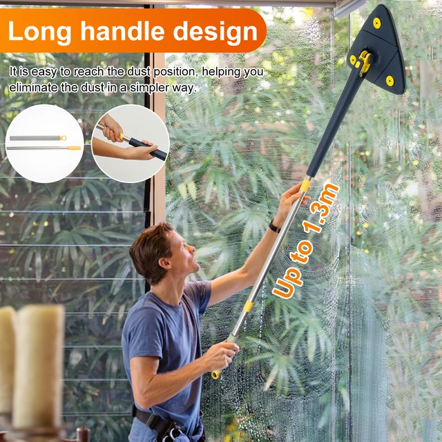 Telescopic Triangle Mop with 360° Rotatable, Adjustable, and Spin Cleaning Head, Ideal for Wet and Dry Cleaning, Efficiently Absorbs Water on Home Floors and Wall Tiles 4