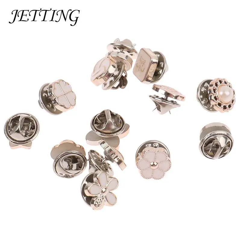 

10Pcs Prevent Accidental Exposure Buttons Brooches Pins Sewing Pearl Rhinestone Button Brooch Badge Cufflinks Shirt Buttons