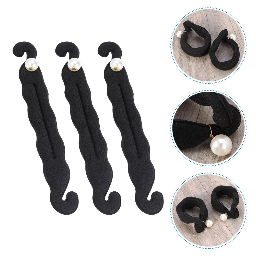

3 Pcs Eye Curler Bun Maker Hair Lazy Tools Styling Curlers Long Sponge Holder Wrap