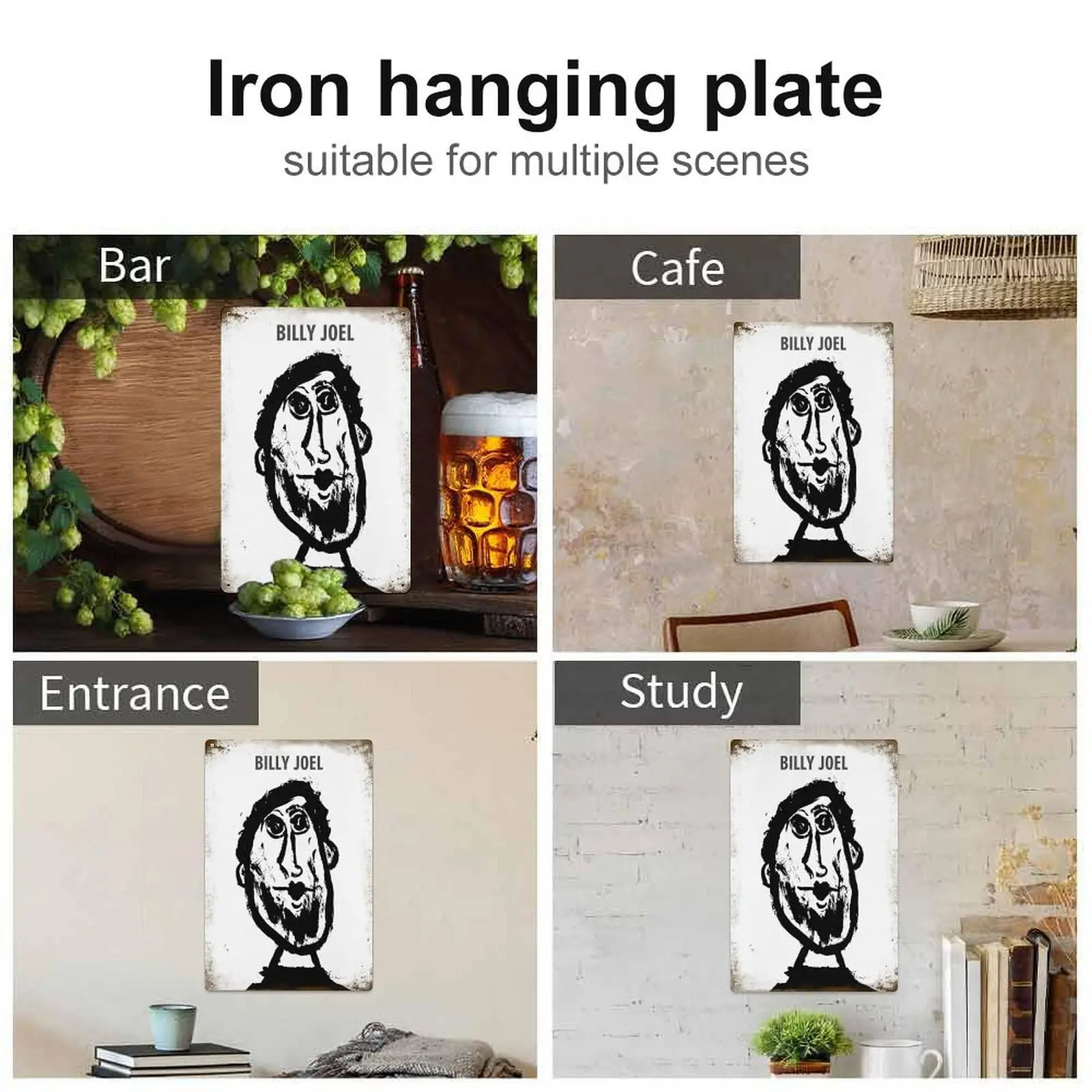 Металлический оловянный плакат Билли джэль 8 × 12 дюймов картина знак забавная