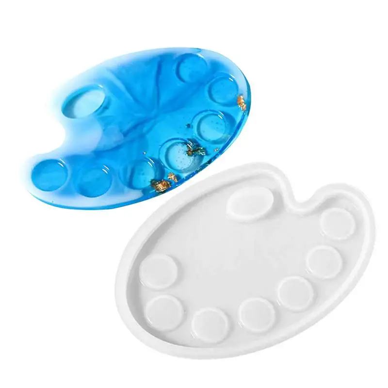 

Paint Palette Resin Mold Paint Pallet Mould Resin Non-Stick Easy Release Flexible Molds For DIY Resin Coaster Home Decor Paint