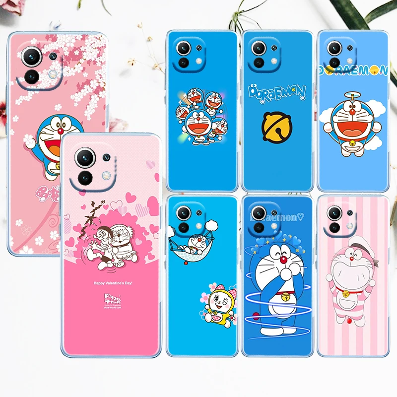 

Doraemon Cartoon animation For Xiaomi Mi 12 12X 11 11T 11i 10T 10 Pro Lite Ultra 5G 9T 9SE A3 Transparent Soft TPU Phone Case