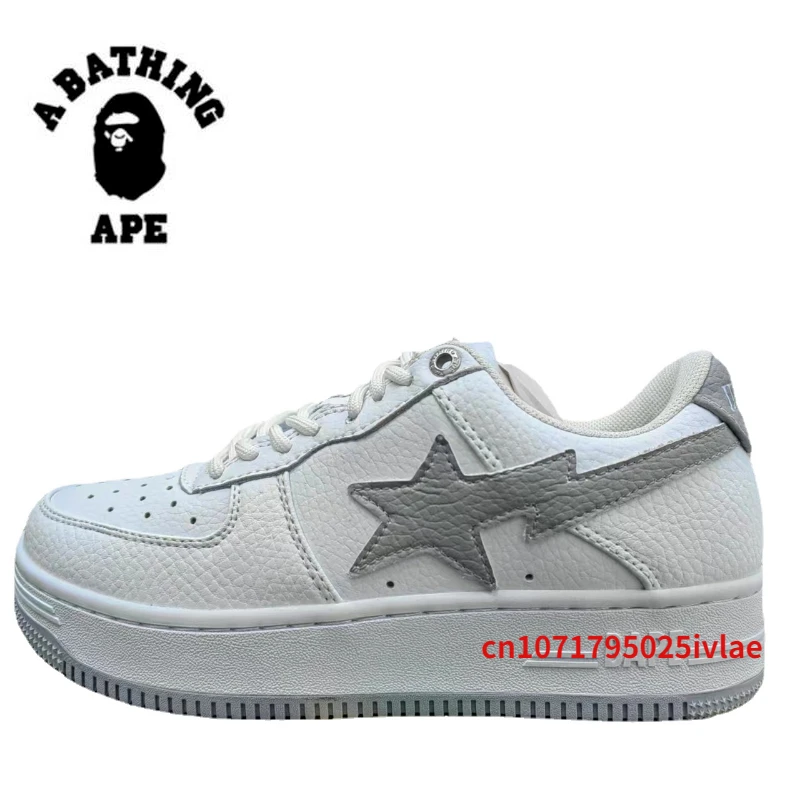 2023  A BATHING APE Vibe BapeGoose AF Leather Sta Men's Sneakers Air Styles Low Upper Wearable Women's Skateboard Fitness Shoes