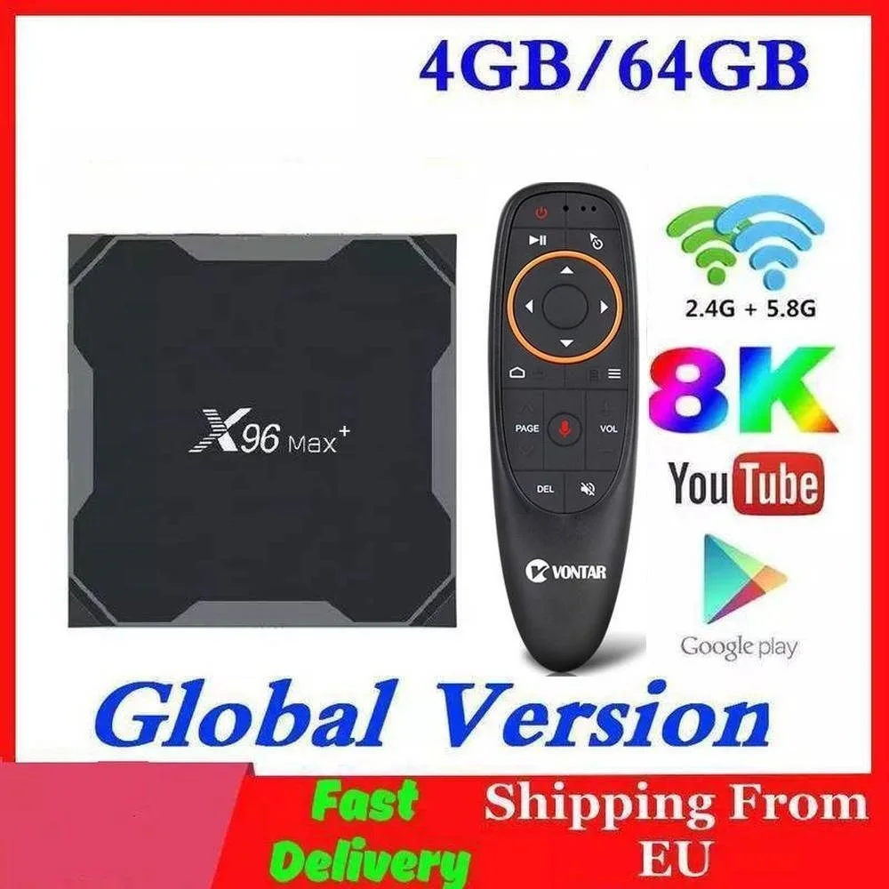 

1000M Android 9.0 TV Box X96 Max Plus Amlogic S905x3 8K Smart Media Player 4GB RAM 64GB ROM X96Max Set top Box QuadCore 5G Wifi