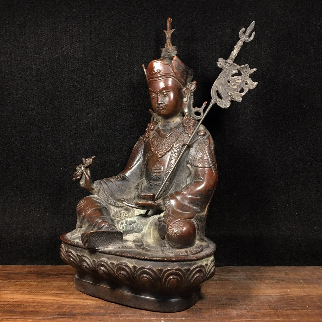 Чистая медь Padmasambhava Guru rinpolo Ринпоче Высота 32 см длина 18 ширина 12