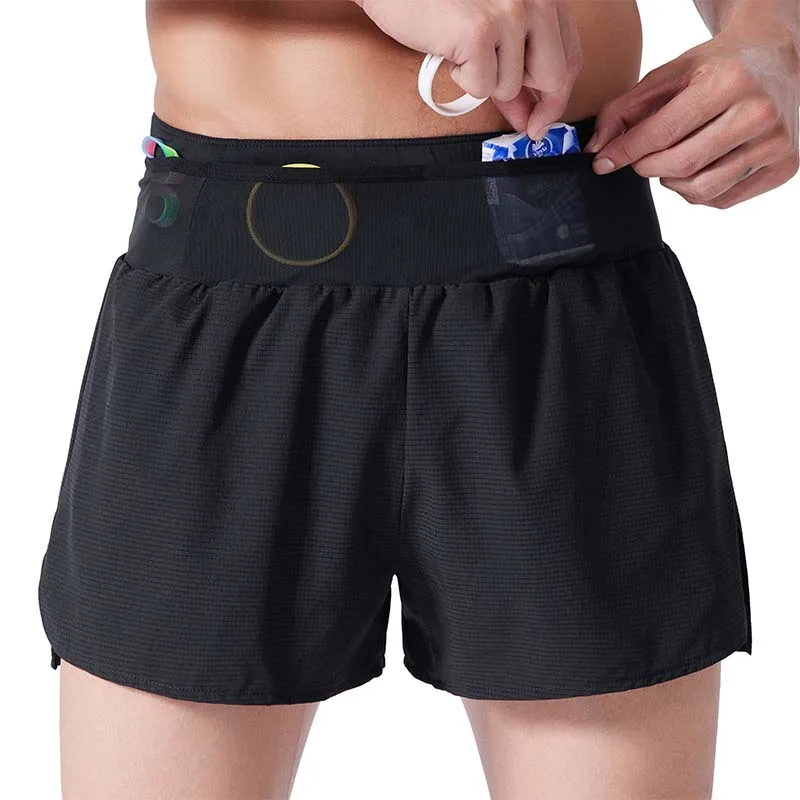 

CLEVER-MENMODE Men's Summer Tethered Thin Dry Speed Training Shorts 2 In 1 Double Solid Color Gym Workout Shorts Sportswear