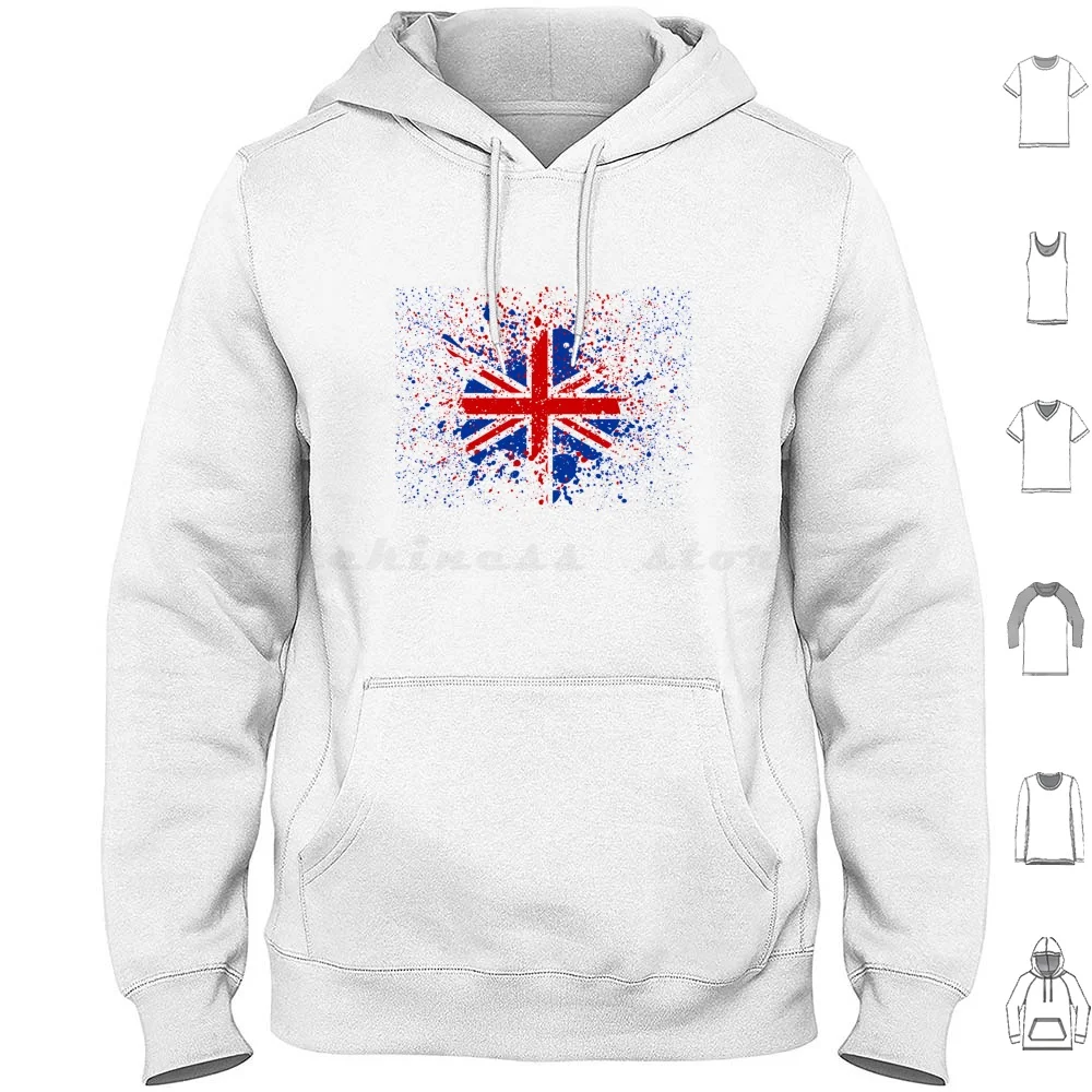 

Uk Union Jack Splash Colors Flag Hoodies Long Sleeve Union Jack United Kingdom Great Britain Flag Uk Flag Uk Flag