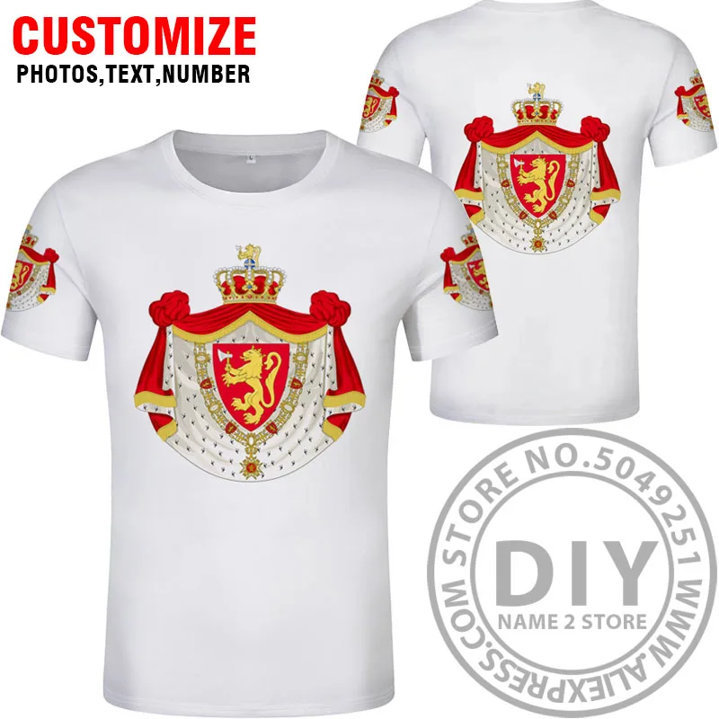 Норвежская футболка с номером имени или фото текстом одежда принтом Сделай Сам