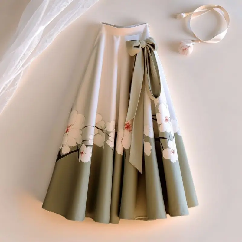 Женская юбка с цветочным принтом