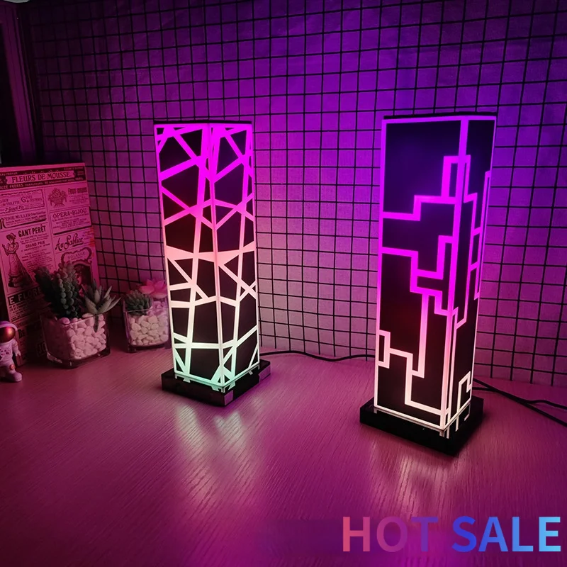 

Acrylic Desk Lamp Multicolor Cube Table Light Standing Night Lamp Restaurant Office Bedroom RGB Table Light Led Desk Lamp