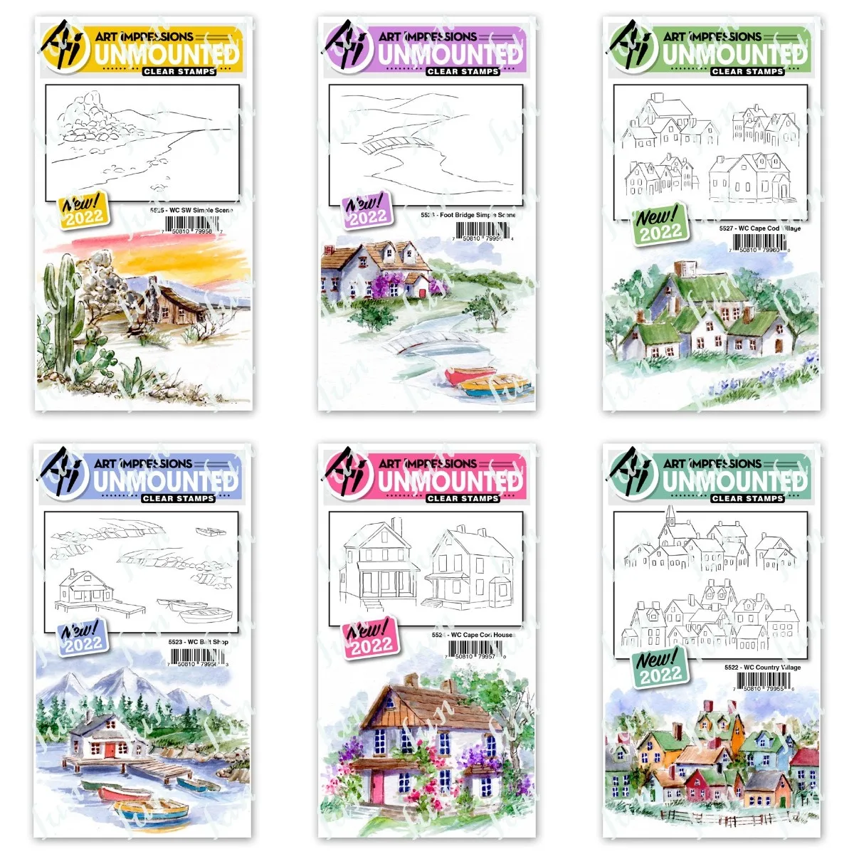 

DIY Cape Cod Village Houses Simple Scene Shop Bridge Clear Stamps Seal Set for New Scrapbooking Photo Album Decor Coloring Mold